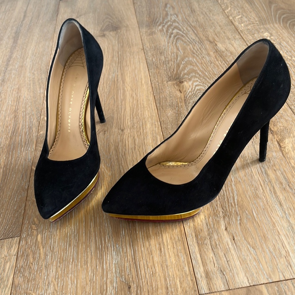 Charlotte Olympia Suede Pumps